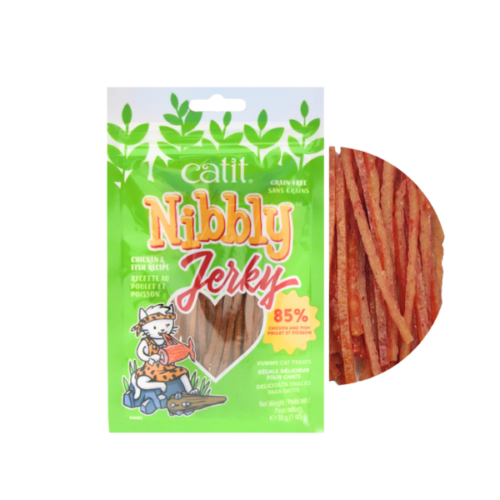 Catit Nibbly Jerky Chicken Fish 30g