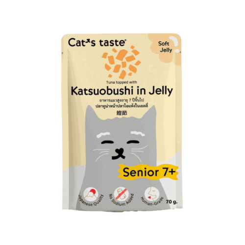 Cat's Taste Senior 7+ Tuna topped with Katsuobushi in Jelly 70g