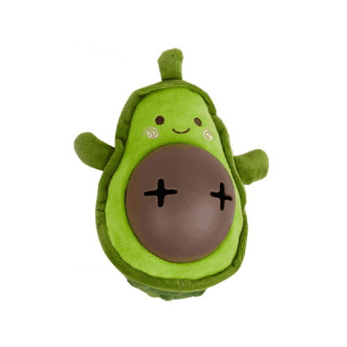 Fofos Cute Treat & Squeak Dog Toy Avocado