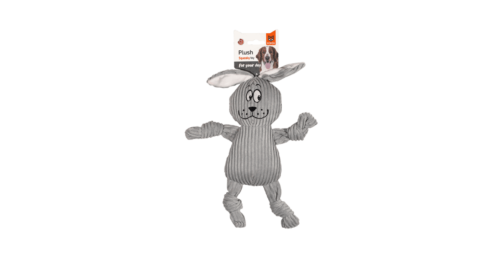 Fofos Plush Squeaky Toy Fluffy Rabbit grey