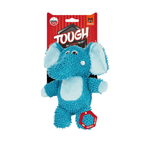 Fofos Tough Dog Toy Elephant blue