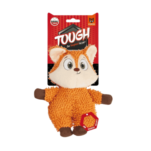 Fofos Tough Dog Toy Fox orange