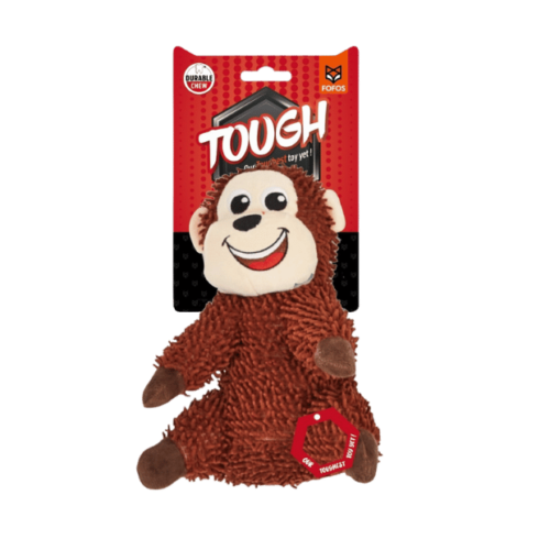 Fofos Tough Dog Toy Monkey brown