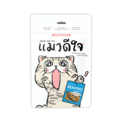 MEOW DEE JAI Mini Bite Seafood Flavour Skin & Coat 35g