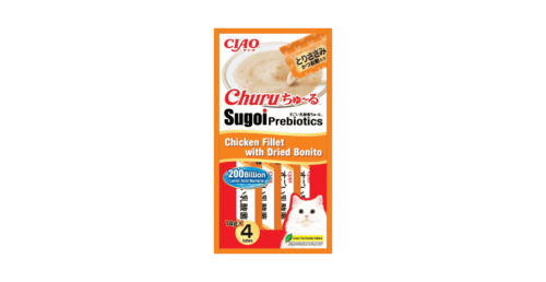 Ciao Churu Sugoi Prebiotics Chicken Fillet with Dried Bonito 14g x4