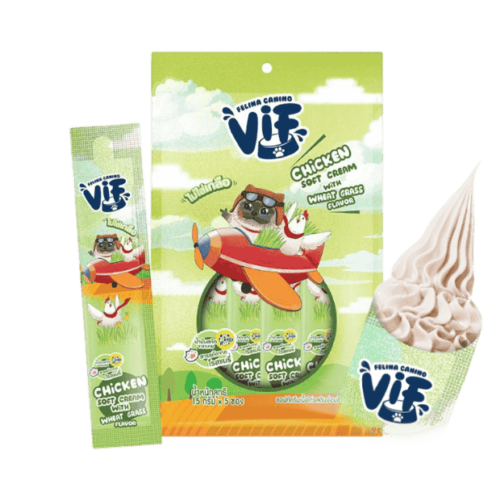 Felina Canino Vif Chicken Soft Cream with Wheat Grass flavor