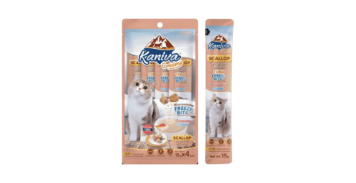 Kaniva Creamy Tuna Topping Scallop 15g x4 for cat