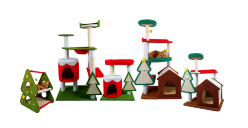 Cat tower Christmas