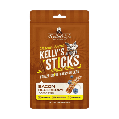 Kelly & Co’s Freeze Dried Sticks Bacon Blueberry 50g