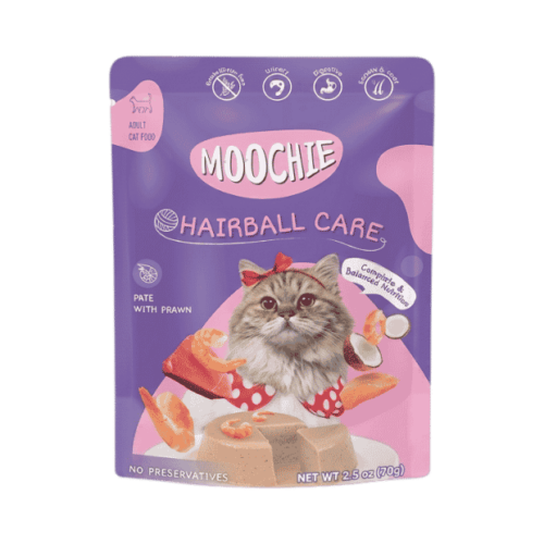Moochie Complete & Balance Hairball Care Pate with Prawn 70g