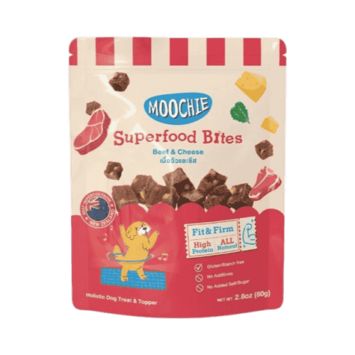 Moochie Superfood Bites Holistic Dog Treat Beef & Cheese 40g