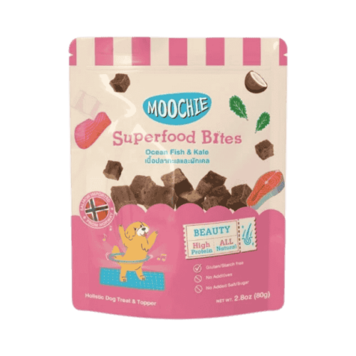 Moochie Superfood Bites Holistic Dog Treat Ocean Fish & Kale 40g