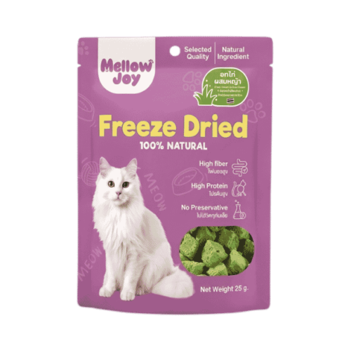 Mellow Joy Freeze Dried Cat Treast Grass Mixed Chicken Breast